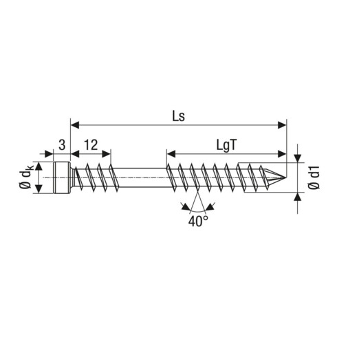 SPAX Terrassen Zylinderkopf T-STAR CUT Fixierg A4 6,0 x 50