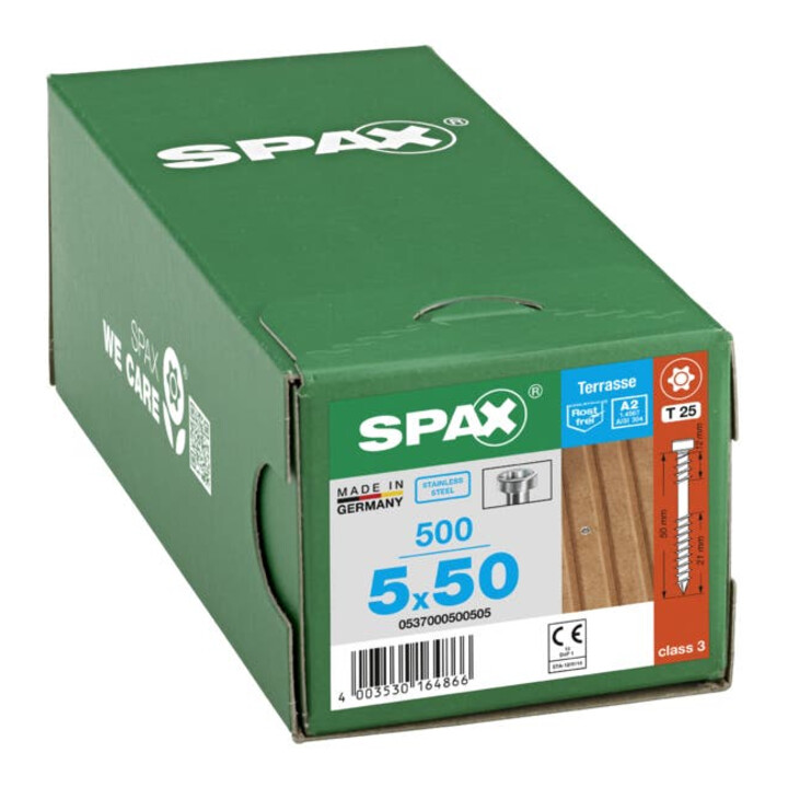 Spax Tête cylindrique T-STAR+ 5,0x50/22,5 A2 Filetage fixe