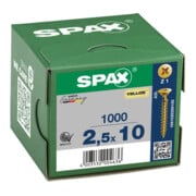 Spax Universalschraube 2,5 x 10 mm Senkkopf Kreuzschlitz Z Vollgewinde S-Spitze YELLOX A2L-5