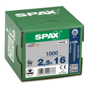 Spax Universalschraube 2,5 x 16 mm Senkkopf Kreuzschlitz Z Vollgewinde S-Spitze WIROX A3J-5