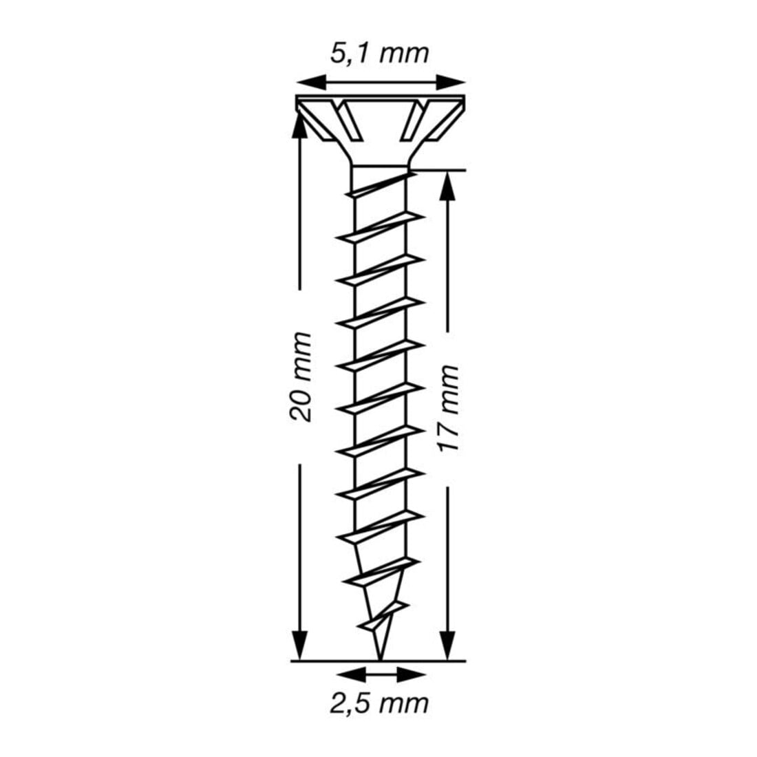 Spax Universalschraube 2,5 x 20 mm Senkkopf Kreuzschlitz Z Vollgewinde S-Spitze WIROX A3J