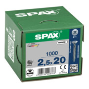 Spax Universalschraube 2,5 x 20 mm Senkkopf Kreuzschlitz Z Vollgewinde S-Spitze WIROX A3J-5