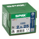Spax Universalschraube 2,5 x 25 mm Senkkopf Kreuzschlitz Z Vollgewinde S-Spitze WIROX A3J