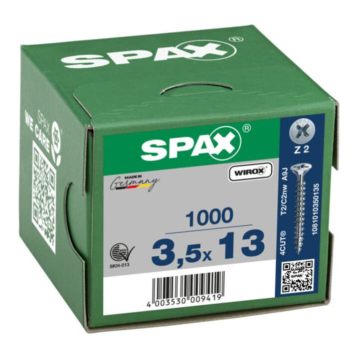 Spax Universalschraube 3,5 x 13 mm Senkkopf Kreuzschlitz Z Vollgewinde 4CUT WIROX A3J