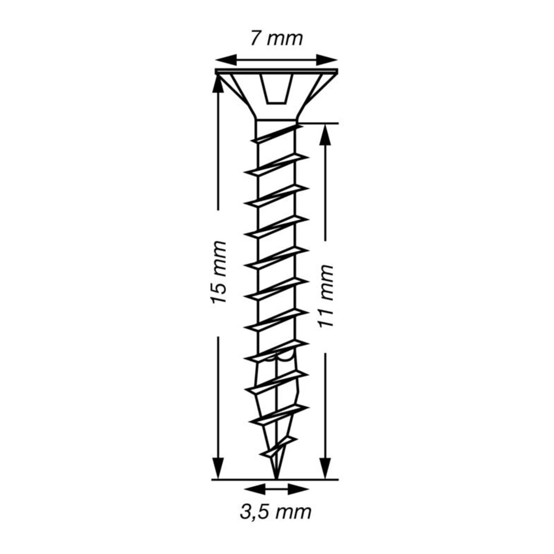 Spax Universalschraube 3,5 x 15 mm Senkkopf Kreuzschlitz Z Vollgewinde 4CUT WIROX A3J