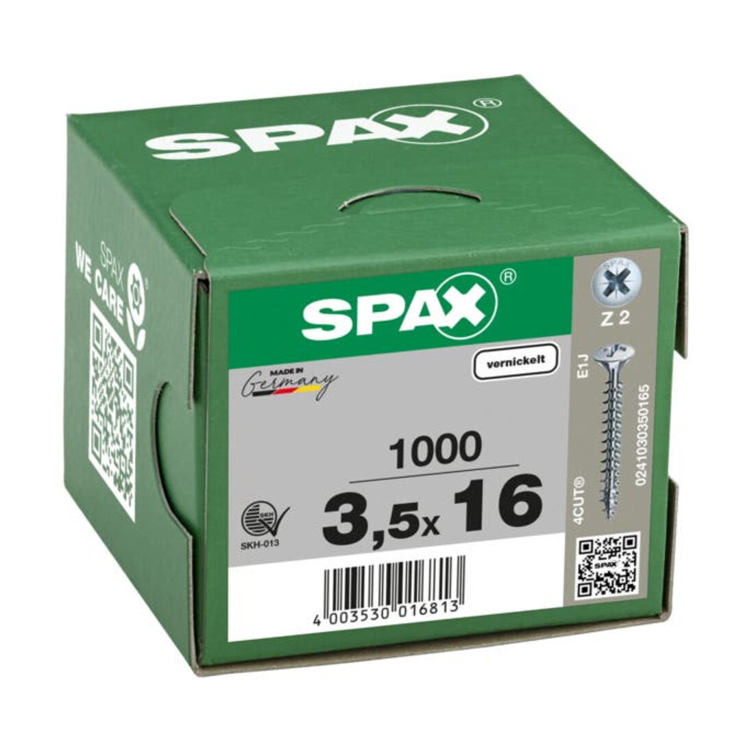 Spax Universalschraube 3,5 x 16 mm LinsenSenkkopf Kreuzschlitz Z Vollgewinde 4CUT