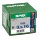 Spax Universalschraube 3,5 x 16 mm Senkkopf Kreuzschlitz Z Vollgewinde 4CUT Brüniert C1A