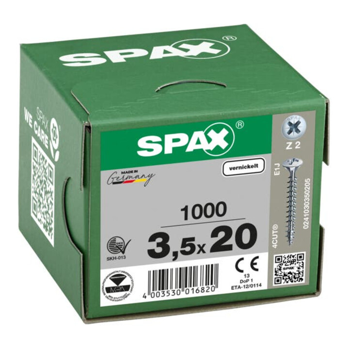 Spax Universalschraube 3,5 x 20 mm LinsenSenkkopf Kreuzschlitz Z Vollgewinde 4CUT