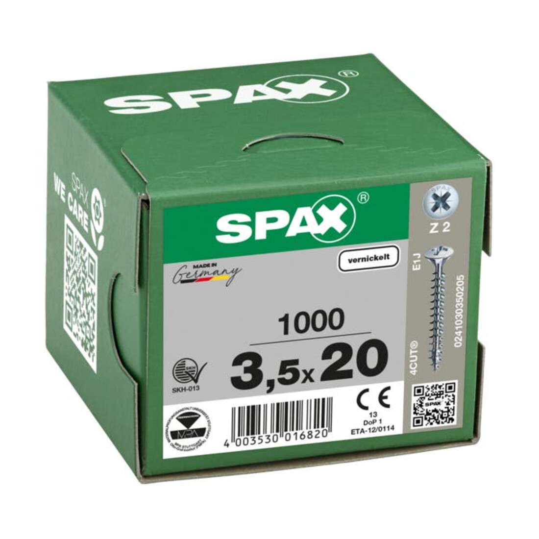 Spax Universalschraube 3,5 x 20 mm LinsenSenkkopf Kreuzschlitz Z Vollgewinde 4CUT