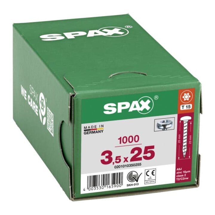 Spax Universalschraube 3,5 x 25 mm Halbrundkopf T-STAR plus Vollgewinde 4CUT WIROX A3J