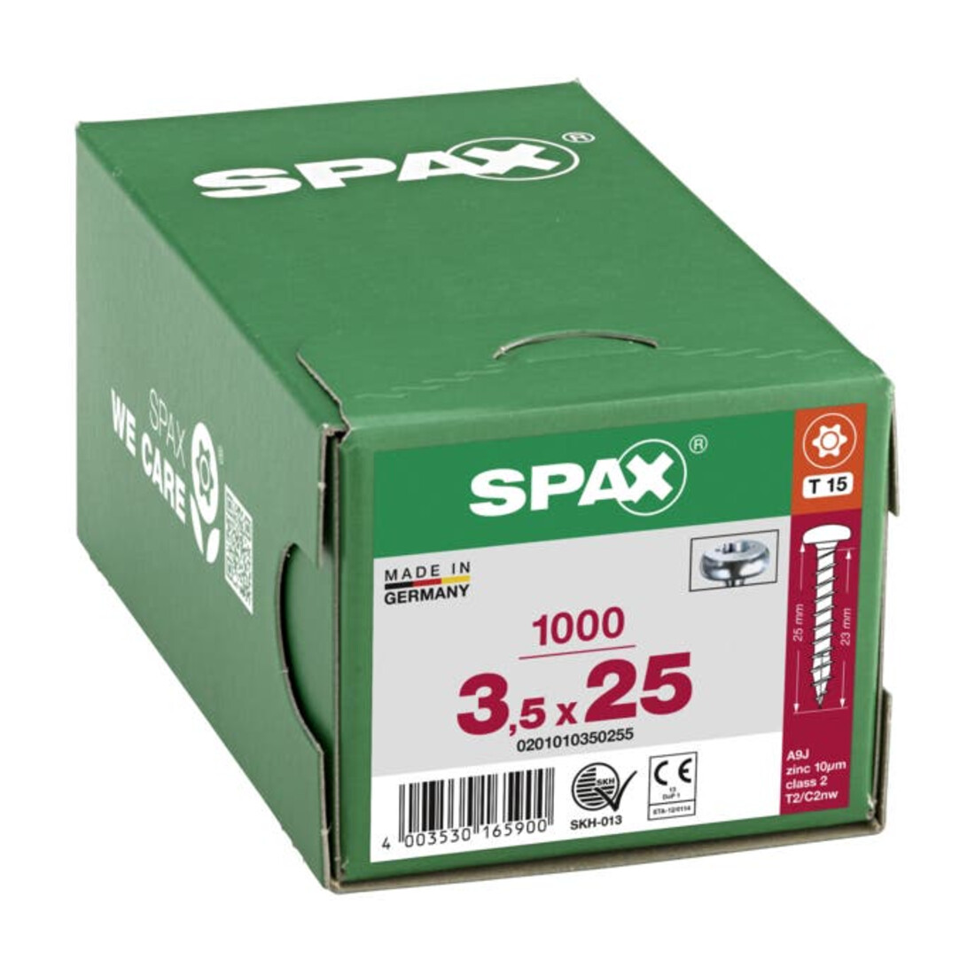Spax Universalschraube 3,5 x 25 mm Halbrundkopf T-STAR plus Vollgewinde 4CUT WIROX A3J