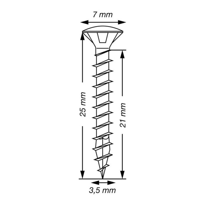Spax Universalschraube 3,5 x 25 mm LinsenSenkkopf Kreuzschlitz Z Vollgewinde 4CUT