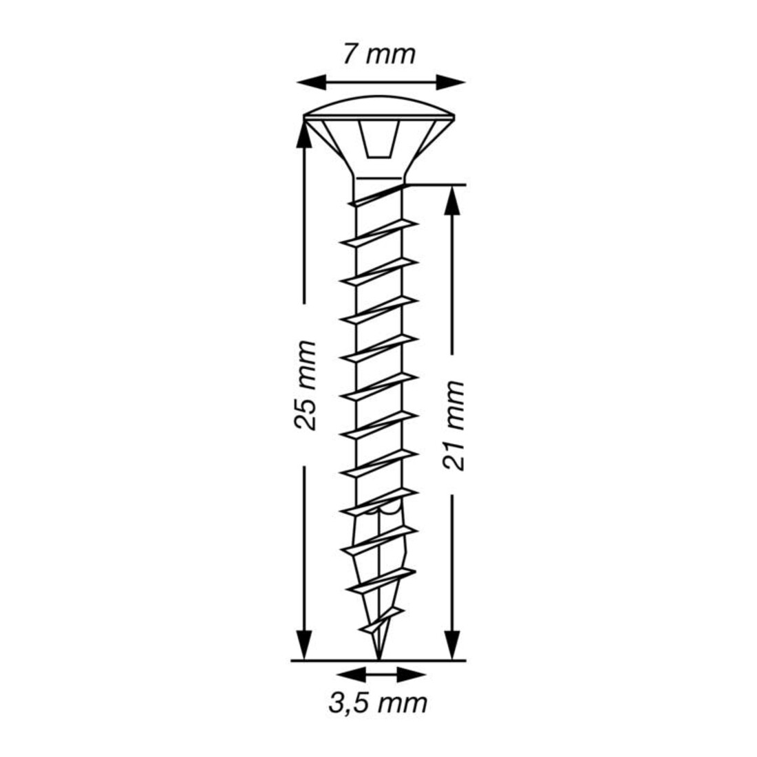 Spax Universalschraube 3,5 x 25 mm LinsenSenkkopf Kreuzschlitz Z Vollgewinde 4CUT WIROX A3J