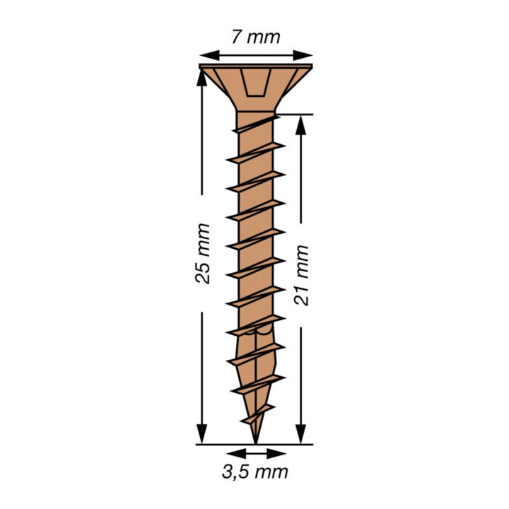 Spax Universalschraube 3,5 x 25 mm Senkkopf Kreuzschlitz Z Vollgewinde 4CUT Brüniert C1A