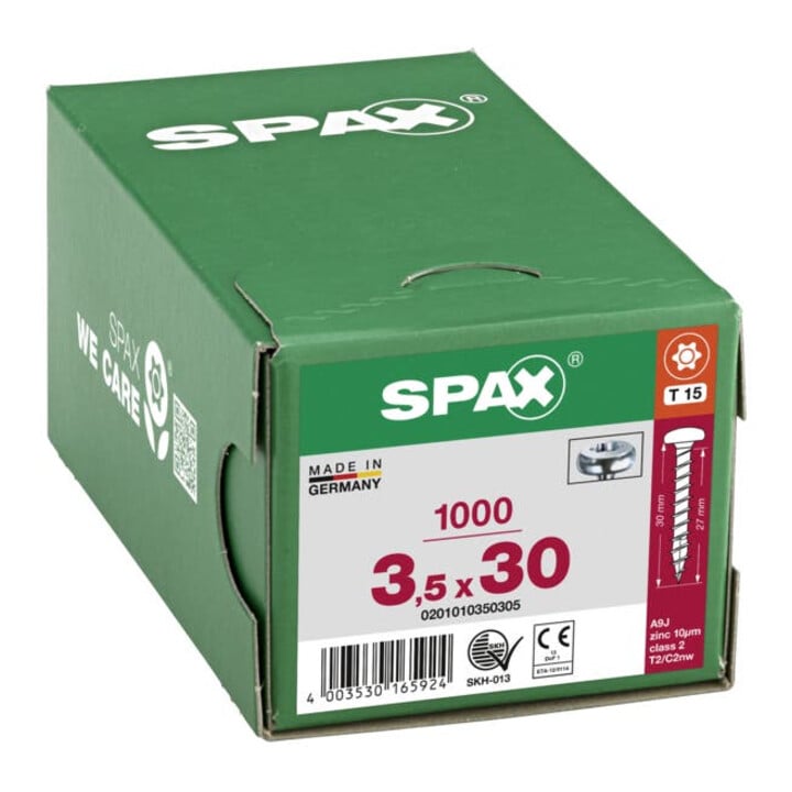 Spax Universalschraube 3,5 x 30 mm Halbrundkopf T-STAR plus Vollgewinde 4CUT WIROX A3J
