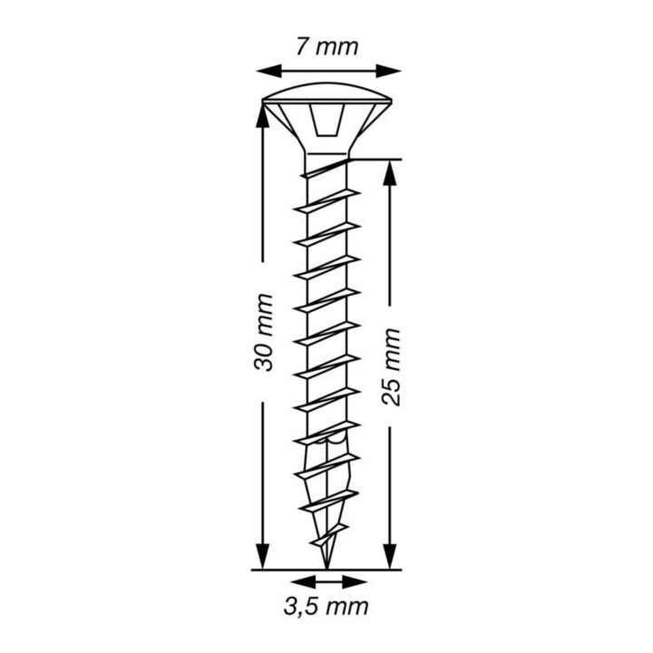 Spax Universalschraube 3,5 x 30 mm LinsenSenkkopf Kreuzschlitz Z Vollgewinde 4CUT