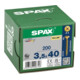 Spax Universalschraube 3,5 x 40 mm Senkkopf Kreuzschlitz Z Vollgewinde 4CUT YELLOX A2L