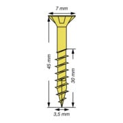 Spax Universalschraube 3,5 x 45 mm Senkkopf Kreuzschlitz Z Teilgewinde 4CUT YELLOX A2L-5