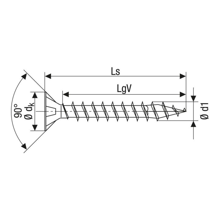 Spax Universalschraube 3,5 x 45 mm Senkkopf Kreuzschlitz Z Vollgewinde 4CUT YELLOX A2L
