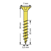 Spax Universalschraube 3,5 x 50 mm Senkkopf Kreuzschlitz Z Teilgewinde 4CUT YELLOX A2L-5