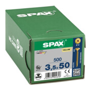 Spax Universalschraube 3,5 x 50 mm Senkkopf Kreuzschlitz Z Vollgewinde 4CUT YELLOX A2L-5