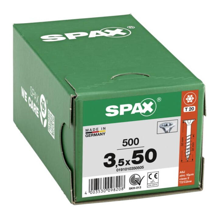 Spax Universalschraube 3,5 x 50 mm Senkkopf T-STAR plus Teilgewinde 4CUT WIROX A3J