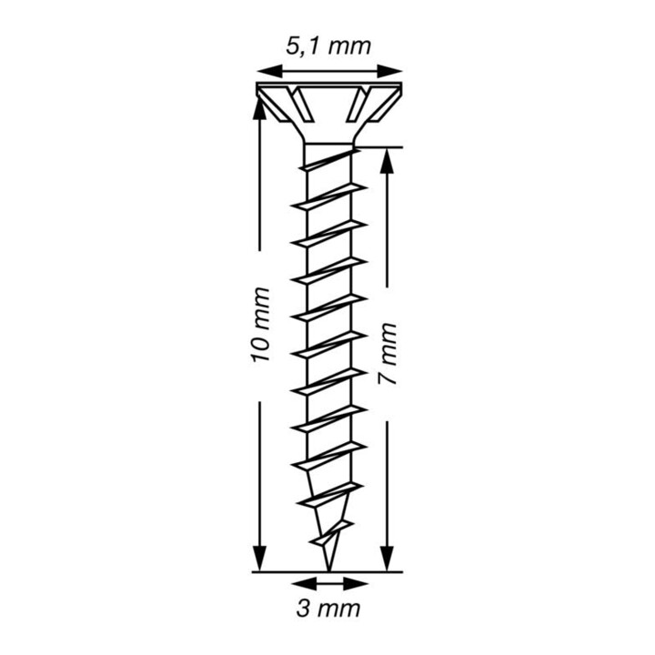 Spax Universalschraube 3 x 10 mm kleiner Senkkopf Kreuzschlitz Z Vollgewinde S-Spitze WIROX A3J