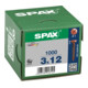 Spax Universalschraube 3 x 12 mm Senkkopf Kreuzschlitz Z Vollgewinde S-Spitze Brüniert C1A