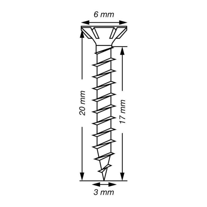 Spax Universalschraube 3 x 20 mm Senkkopf T-STAR plus Vollgewinde S-Spitze WIROX A3J