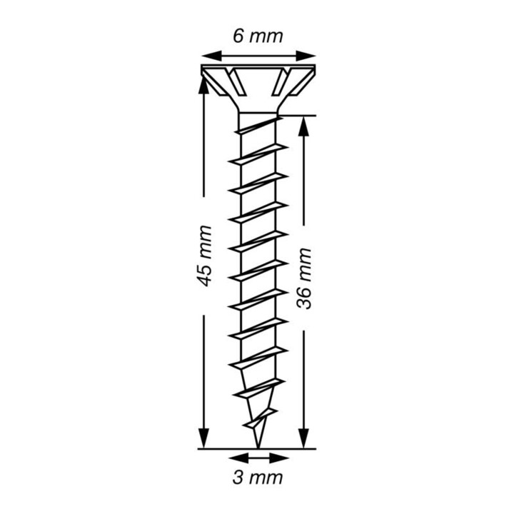 Spax Universalschraube 3 x 45 mm Senkkopf Kreuzschlitz Z Vollgewinde S-Spitze WIROX A3J