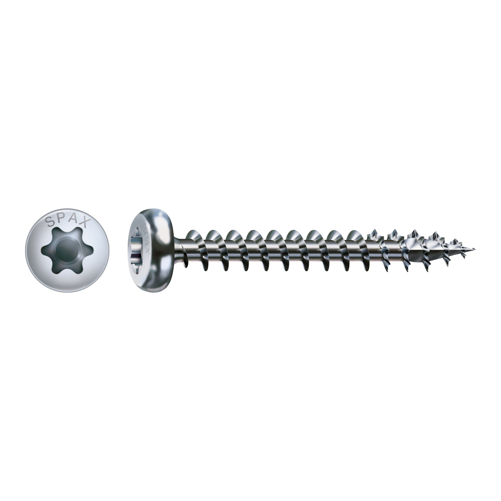 Spax Universalschraube 4,5 x 15 mm Halbrundkopf T-STAR plus Vollgewinde 4CUT WIROX A3J