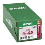 Spax Universalschraube 4,5 x 25 mm Halbrundkopf T-STAR plus Vollgewinde 4CUT WIROX A3J-5