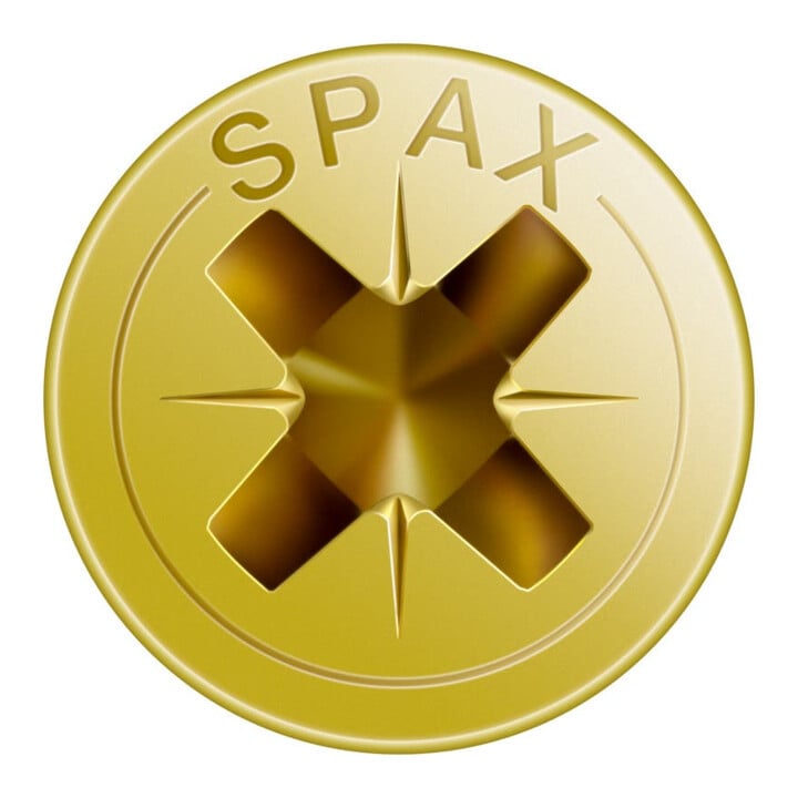 Spax Universalschraube 4,5 x 25 mm Senkkopf Kreuzschlitz Z Vollgewinde 4CUT YELLOX A2L