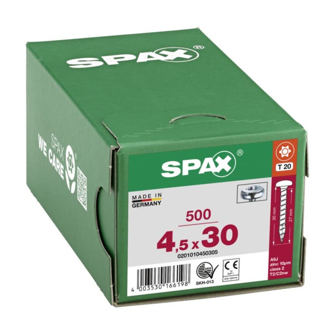 Spax Universalschraube 4,5 x 30 mm Halbrundkopf T-STAR plus Vollgewinde 4CUT WIROX A3J