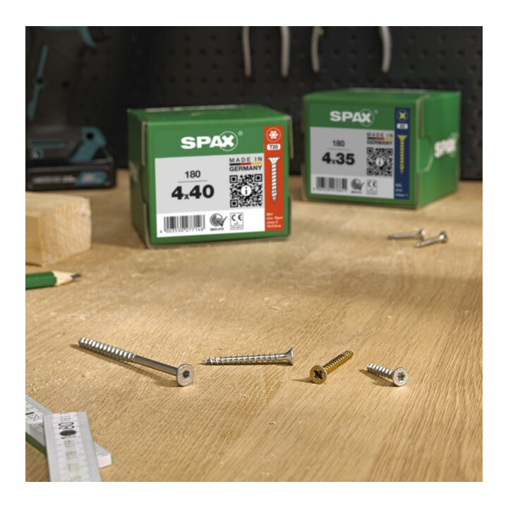 Spax Universalschraube 4,5 x 30 mm Senkkopf Kreuzschlitz Z Vollgewinde 4CUT YELLOX A2L