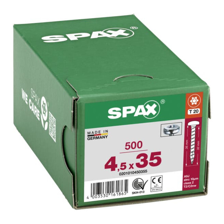 Spax Universalschraube 4,5 x 35 mm Halbrundkopf T-STAR plus Vollgewinde 4CUT WIROX A3J