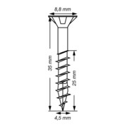 Spax Universalschraube 4,5 x 35 mm Senkkopf T-STAR plus Teilgewinde 4CUT WIROX A3J-5