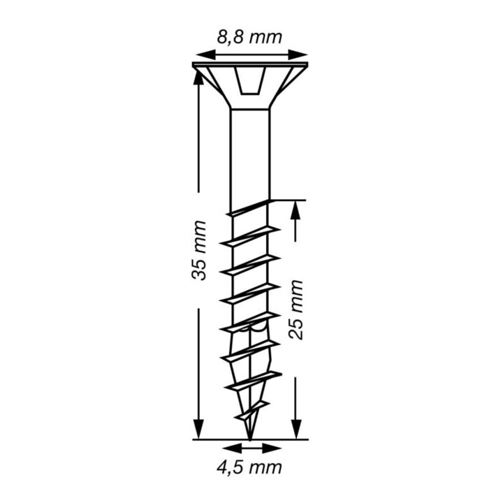 Spax Universalschraube 4,5 x 35 mm Senkkopf T-STAR plus Teilgewinde 4CUT WIROX A3J