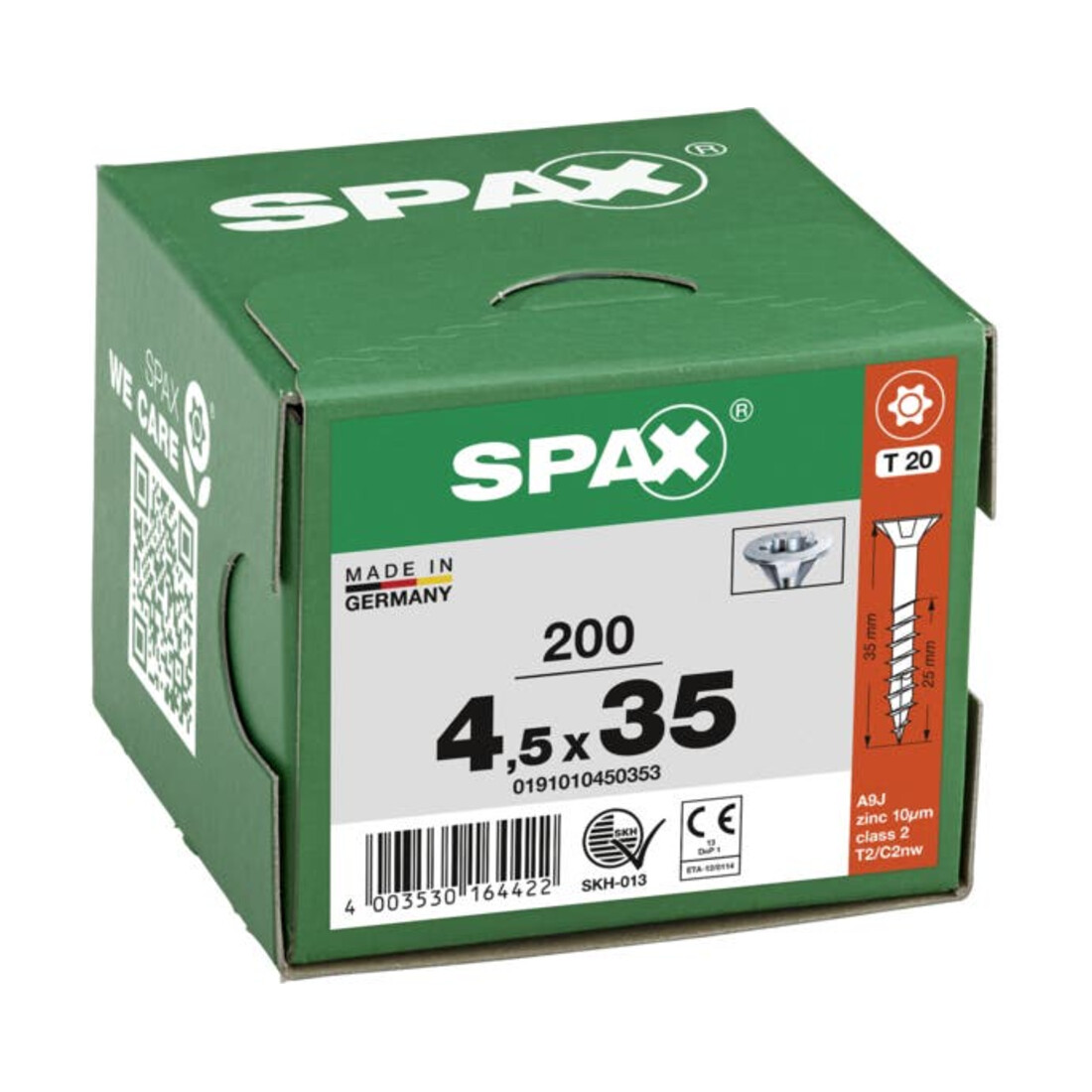 Spax Universalschraube 4,5 x 35 mm Senkkopf T-STAR plus Teilgewinde 4CUT WIROX A3J