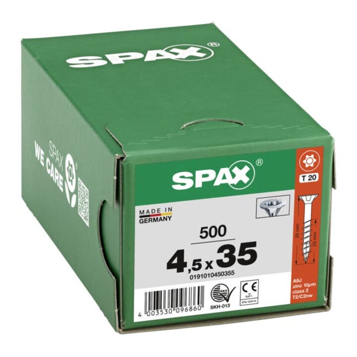 Spax Universalschraube 4,5 x 35 mm Senkkopf T-STAR plus Teilgewinde 4CUT WIROX A3J