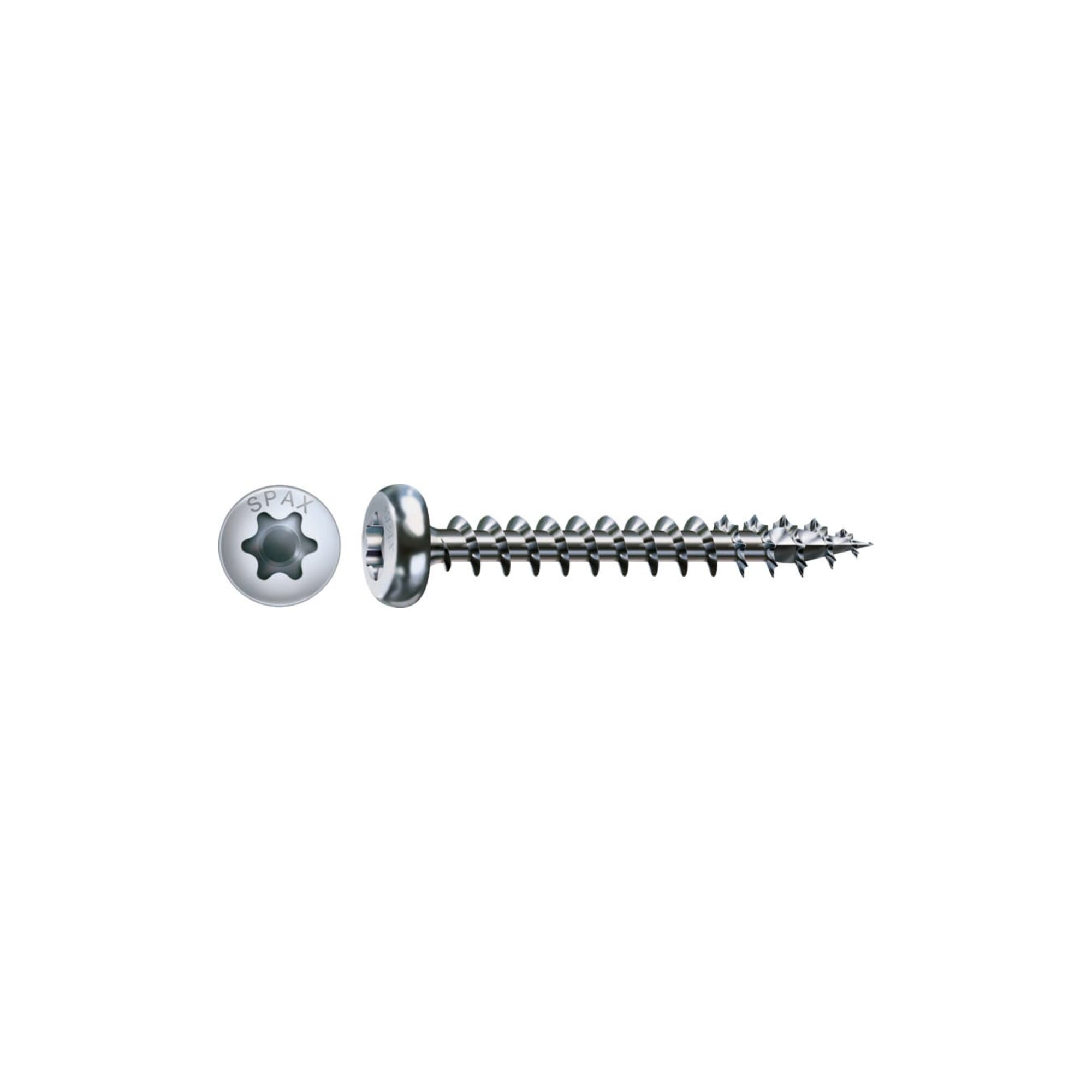 Spax Universalschraube 4,5 x 40 mm Halbrundkopf T-STAR plus Vollgewinde 4CUT WIROX A3J