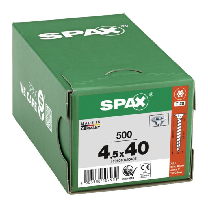 Spax Universalschraube 4,5 x 40 mm Senkkopf T-STAR plus Vollgewinde 4CUT WIROX A3J