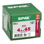 Spax Universalschraube 4,5 x 45 mm Halbrundkopf T-STAR plus Vollgewinde 4CUT WIROX A3J-5