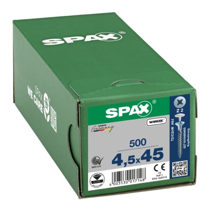 Spax Universalschraube 4,5 x 45 mm Senkkopf Kreuzschlitz Z Vollgewinde S-Spitze WIROX A3J