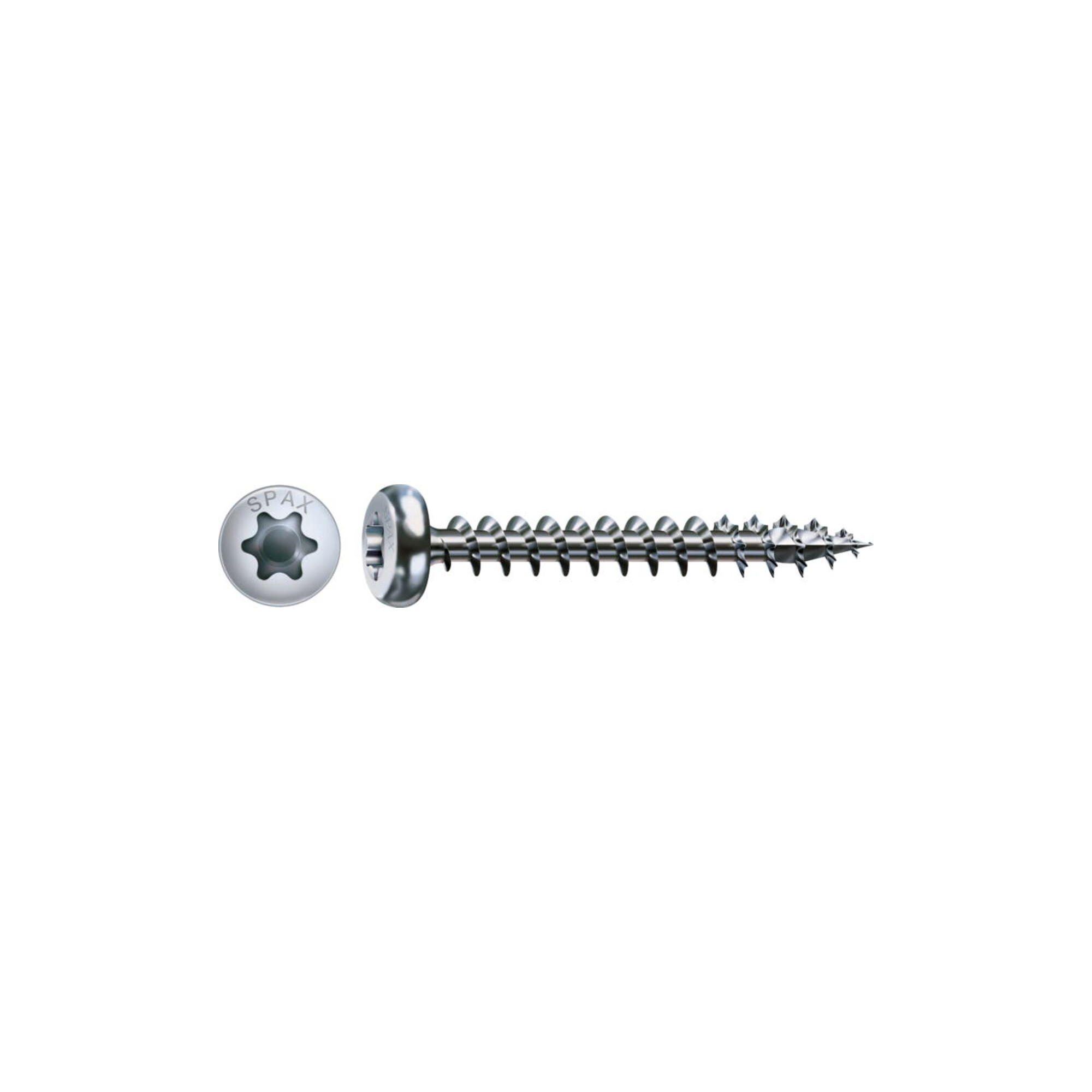 Spax Universalschraube 4,5 x 50 mm Halbrundkopf T-STAR plus Vollgewinde 4CUT WIROX A3J