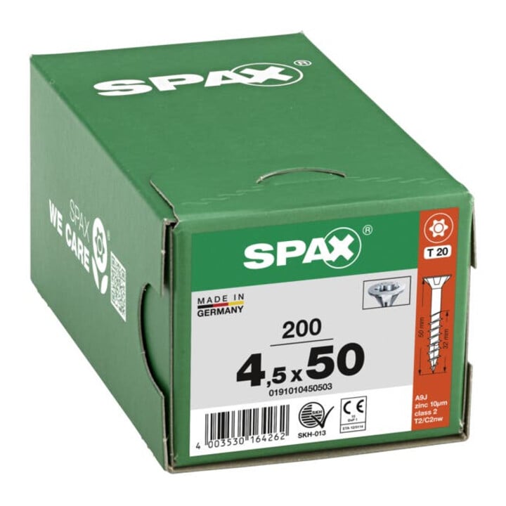 Spax Universalschraube 4,5 x 50 mm Senkkopf T-STAR plus Teilgewinde 4CUT WIROX A3J