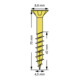 Spax Universalschraube 4,5 x 70 mm Senkkopf Kreuzschlitz Z Teilgewinde 4CUT YELLOX A2L