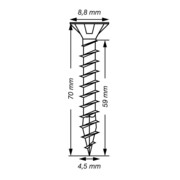 Spax Universalschraube 4,5 x 70 mm Senkkopf T-STAR plus Vollgewinde 4CUT WIROX A3J-4