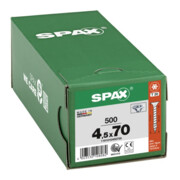 Spax Universalschraube 4,5 x 70 mm Senkkopf T-STAR plus Vollgewinde 4CUT WIROX A3J-5