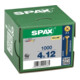 Spax Universalschraube 4 x 12 mm Senkkopf Kreuzschlitz Z Vollgewinde 4CUT YELLOX A2L